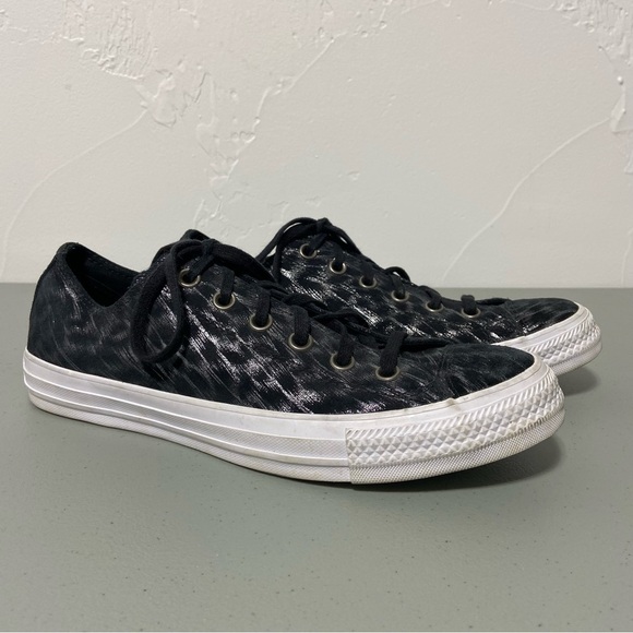 Converse All Start Animal Print Leopard Cheetah Women's 9.5 Black White Sneakers - Picture 1 of 10